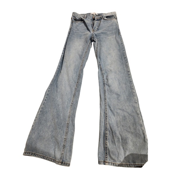 MNG Mango Denim Iconics Wide Leg Jeans Light Wash‎ Women's Size 4 - Picture 2 of 5